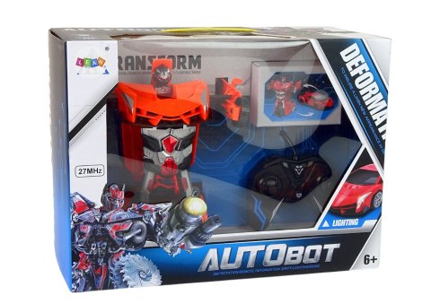 Auto Robot Transformujący 2w1 Pilot R/C Zdalnie sterowane Pomarańczowy