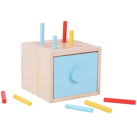 Tooky Toy Drewniana Kostka Edukacyjna Szuflada 4w1