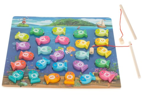 GRA DREWNIANA RYBKI ŁOWIENIE RYBEK NA MAGNES MONTESSORI