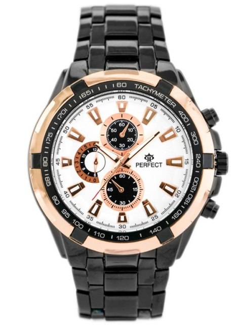 ZEGAREK MĘSKI PERFECT - MILTON - black/gold2 (zp112d)