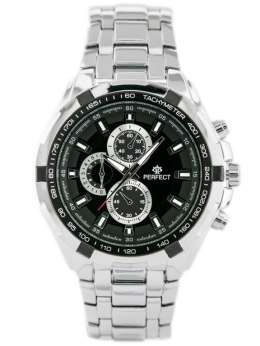 ZEGAREK MĘSKI PERFECT - MILTON - silver/black (zp112c)