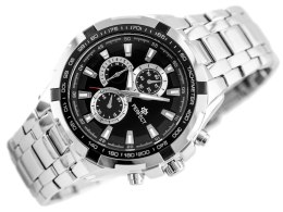 ZEGAREK MĘSKI PERFECT - MILTON - silver/black (zp112c)