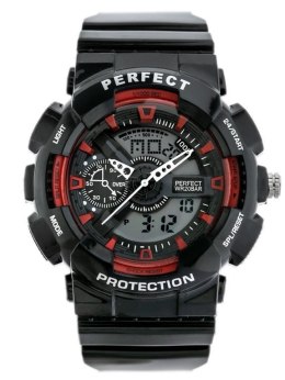 ZEGAREK MĘSKI PERFECT SHOCK (zp219d) black/red
