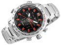 ZEGAREK MĘSKI NAVIFORCE - NF9093 (zn041b) - silver/red + BOX
