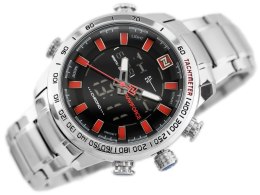 ZEGAREK MĘSKI NAVIFORCE - NF9093 (zn041b) - silver/red + BOX