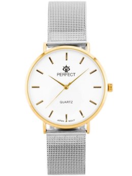 ZEGAREK DAMSKI PERFECT B7304 antyalergiczny (zp852b) silver/gold