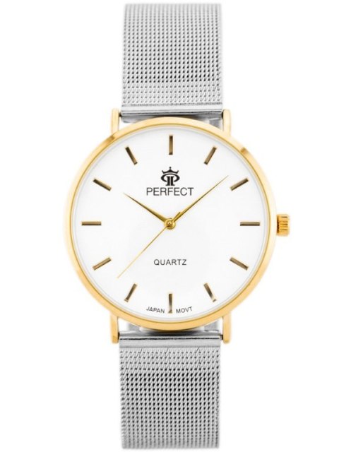 ZEGAREK DAMSKI PERFECT B7304 antyalergiczny (zp852b) silver/gold