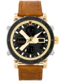 ZEGAREK MĘSKI NAVIFORCE - NF9132 (zn073c) - brown/gold + box