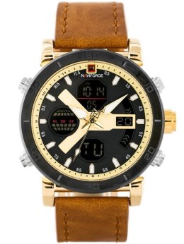 ZEGAREK MĘSKI NAVIFORCE - NF9132 (zn073c) - brown/gold + box