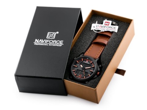 ZEGAREK MĘSKI NAVIFORCE - NF9135 (zn076a) - black/white + box
