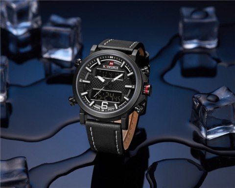 ZEGAREK MĘSKI NAVIFORCE - NF9135 (zn076a) - black/white + box