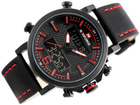 ZEGAREK MĘSKI NAVIFORCE - NF9135 (zn076c) - black/red + box