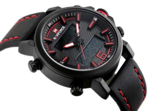 ZEGAREK MĘSKI NAVIFORCE - NF9135 (zn076c) - black/red + box