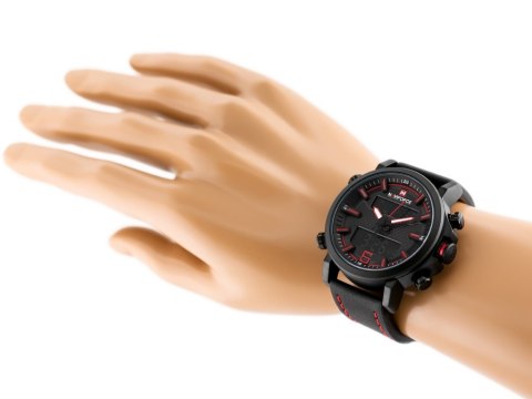 ZEGAREK MĘSKI NAVIFORCE - NF9135 (zn076c) - black/red + box