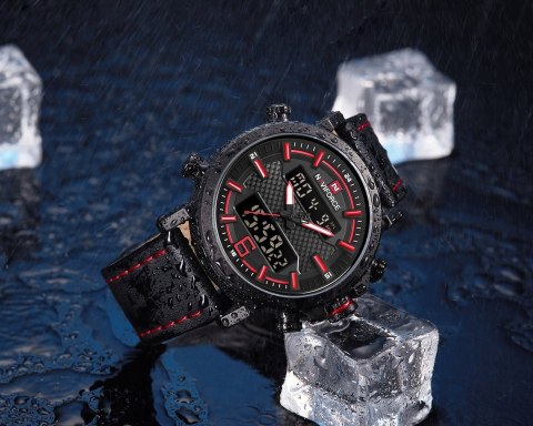 ZEGAREK MĘSKI NAVIFORCE - NF9135 (zn076c) - black/red + box