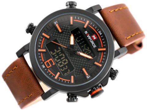 ZEGAREK MĘSKI NAVIFORCE - NF9135 (zn076f) - brown/orange + box