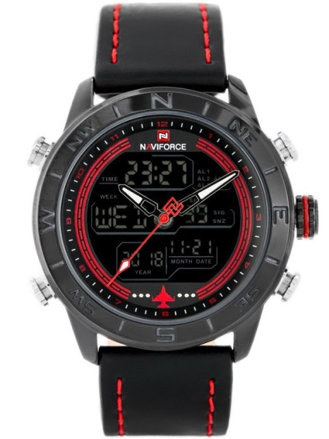ZEGAREK MĘSKI NAVIFORCE - NF9144 (zn077b) - black/red + box