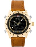 ZEGAREK MĘSKI NAVIFORCE - NF9144 (zn077c) - brown/gold + box