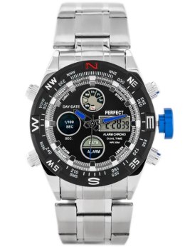 ZEGAREK MĘSKI PERFECT ZEUS - A890 (zp257d) - silver/blue