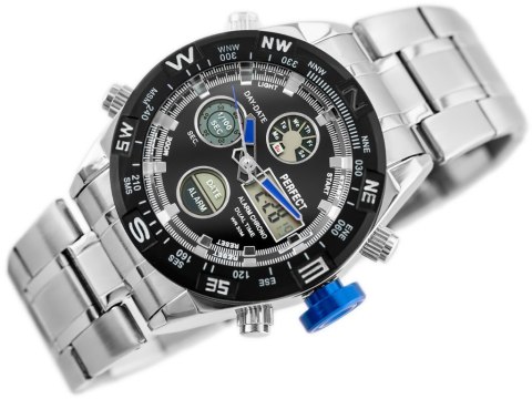 ZEGAREK MĘSKI PERFECT ZEUS - A890 (zp257d) - silver/blue