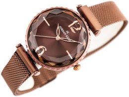 ZEGAREK DAMSKI JORDAN KERR - L1006 (zj942d) brown MAGNETYCZNE ZAPIĘCIE