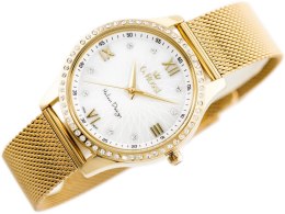 ZEGAREK G. ROSSI - 6748B-3D1 (zg788b) gold/pearl + BOX