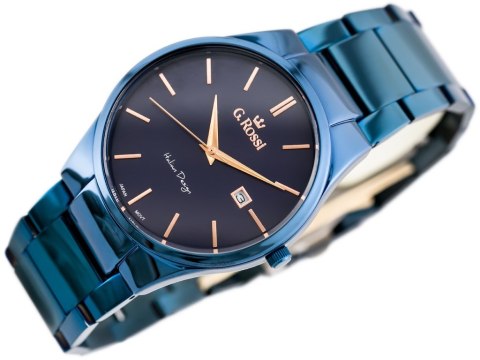 ZEGAREK G. ROSSI - 8245B2-6F3 (zg259g) navy blue + BOX