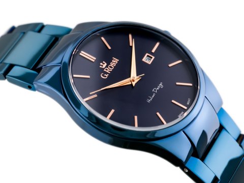 ZEGAREK G. ROSSI - 8245B2-6F3 (zg259g) navy blue + BOX