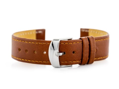 Pasek skórzany do zegarka W44L brąz - 22mm