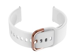 Pasek gumowy do smartwatch 20mm - biały/rosegold