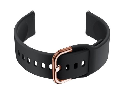 Pasek gumowy do smartwatch 20mm - czarny/rosegold