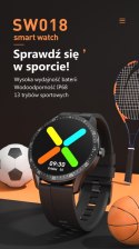 SMARTWATCH MĘSKI G. Rossi SW018-3 black/black (sg012c) WŁASNE TARCZE