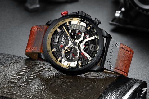 ZEGAREK MĘSKI CURREN 8329 (zc027c) - CHRONOGRAF + BOX
