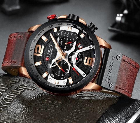 ZEGAREK MĘSKI CURREN 8329 (zc027d) - CHRONOGRAF + BOX