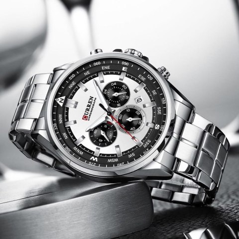 ZEGAREK MĘSKI CURREN 8399 (zc016a) - CHRONOGRAF + BOX