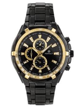 ZEGAREK MĘSKI PERFECT - MILTON - black/gold (zp112k)