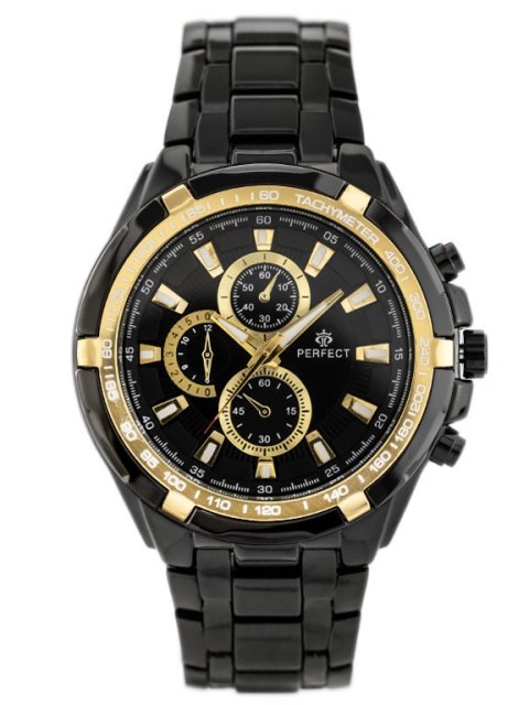 ZEGAREK MĘSKI PERFECT - MILTON - black/gold (zp112k)