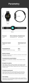 SMARTWATCH MĘSKI G. Rossi SW019-2 black/black (sg014b) PROWADZENIE ROZMÓW