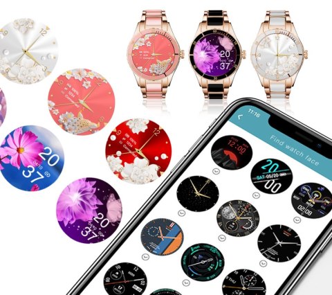 SMARTWATCH DAMSKI Rubicon RNCE82 - WYKONYWANIE POŁĄCZEŃ, WŁASNE TARCZE (sr027a)