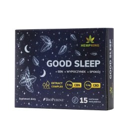 Kapsułki na sen Good Sleep - 5mg CBD, 3mg CBN w kapsułce Extract Complex - 15 kapsułek - HEMPKING
