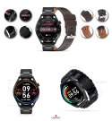 Smartwatch Giewont GW450-3 Czarny + Pasek Brązowy Skórzany