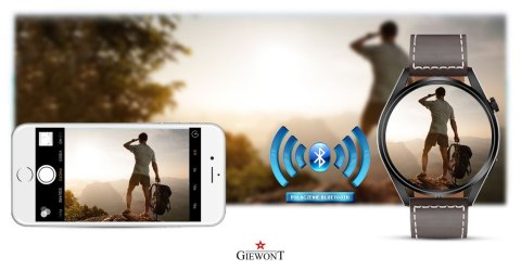 Smartwatch Giewont GW450-3 Czarny + Pasek Brązowy Skórzany
