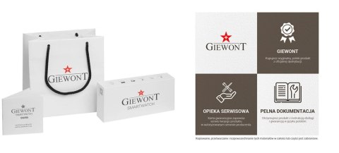Smartwatch Giewont GW450-3 Czarny + Pasek Brązowy Skórzany