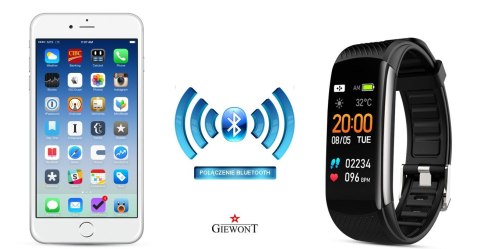 Smartband Giewont Czarny GW200-5 + Pasek Zielony