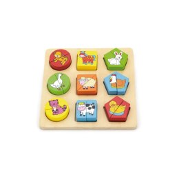 VIGA Puzzle Edukacyjne Drewniane Zwierzęta