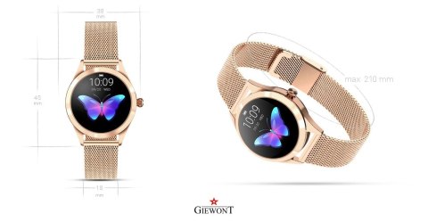 Smartwatch Damski Giewont Rosegold/Black + Pasek GW300-3