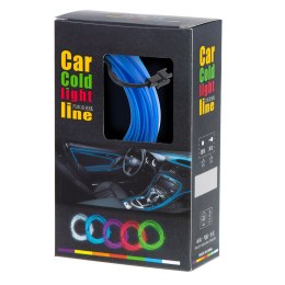 Oświetlenie ambientowe LED do samochodu / auta USB / 12V taśma 3m niebieska