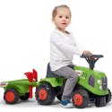 FALK Traktorek Baby Claas Zielony z Przyczepką + akc. od 1-3 lat