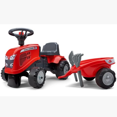 FALK Jeździk Traktorek Z Przyczepką Massey Ferguson Odpychacz Czerwony