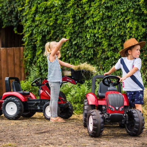 FALK Traktor na Pedały Valtra S4 Bordowy z Przyczepą 3-7 lat